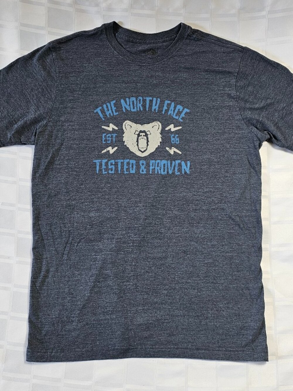 THE NORTH FACE SHORT SLEEVE T-SHIRT SLIM FIT SIZE LARGE BEAR THEME LOGO MEN'S
